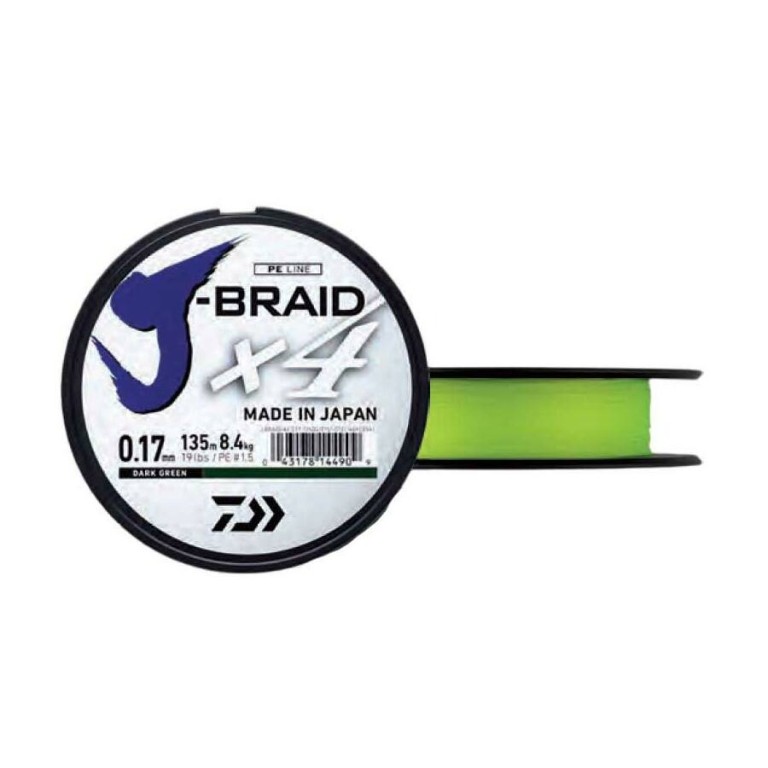 Daiwa J-Braid X4 E 270 m Yellow - 4 szálas fonott zsinór sárga