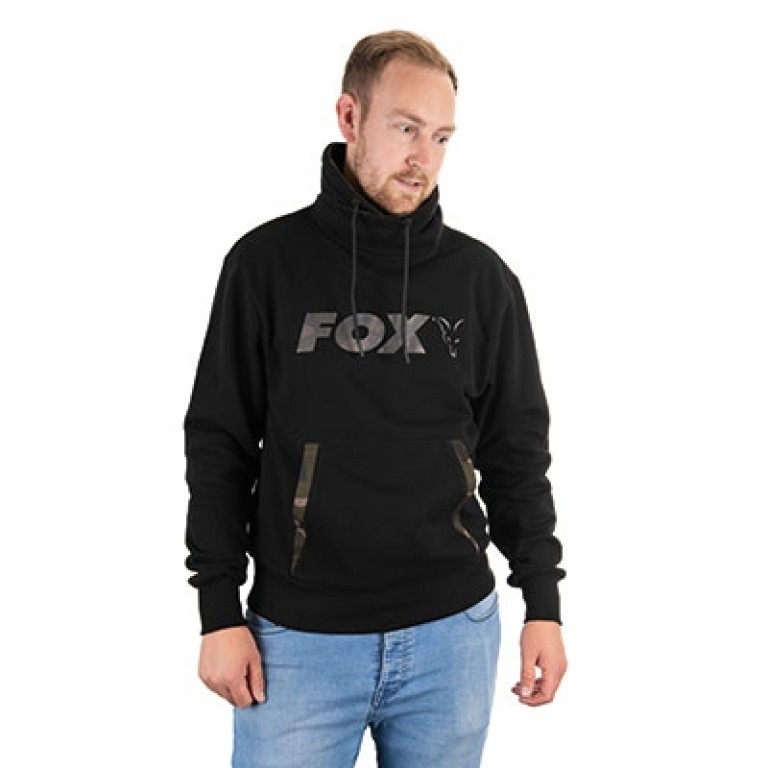 Fox Black/Camo Print High Neck - Magasnyakú pulóver