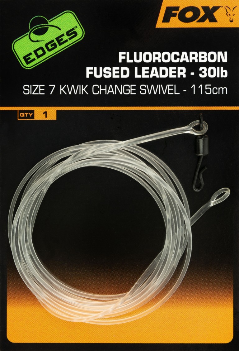 Fox Fluoro Fused Leader 30 lb swivel - Előtétzsinór forgóval