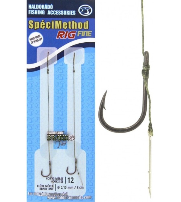 Haldorádó SpéciMethod Rig - Előkötött csalitüskés horogelőke 10 mm-es fine csalitüskével 12-es horog