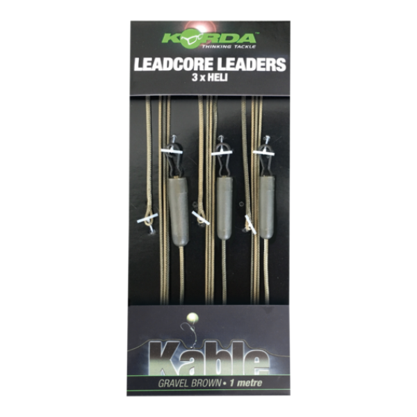 Korda Leadcore leader Heli Gravel 3 per pack - Előkötött helikopter leadcore /sóder/