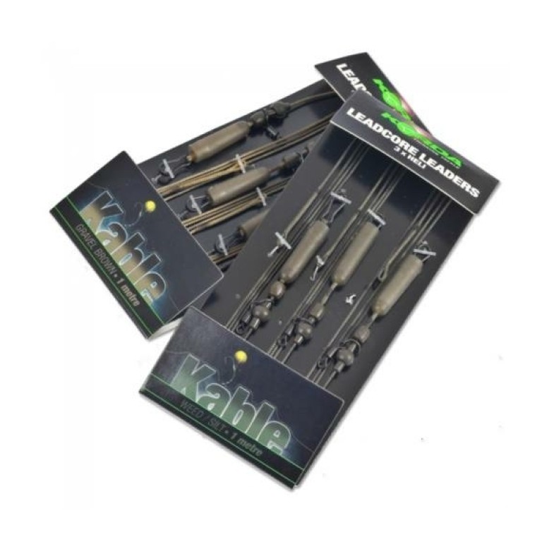 Korda Leadcore leader Heli Gravel 3 per pack - Előkötött helikopter leadcore /sóder/