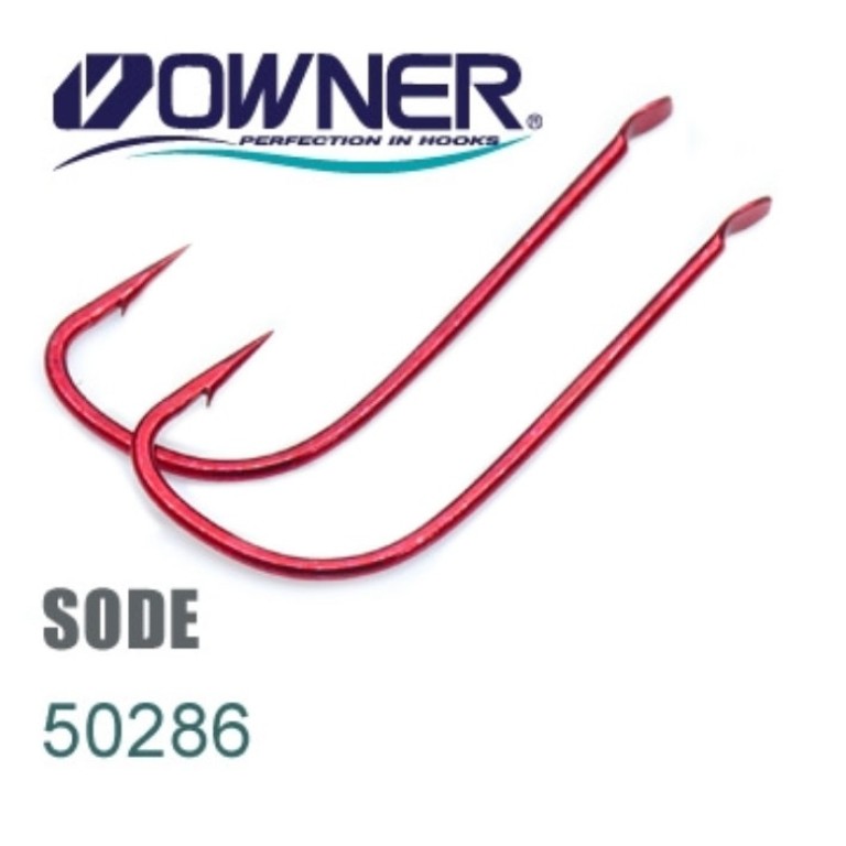 Owner Sode Red 50286 - Lapkás horog