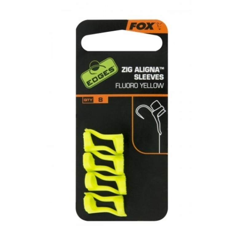 Fox Aligna Sleeves x 8 Yellow - Sárga horogbefordító 8 db zig horgászatához