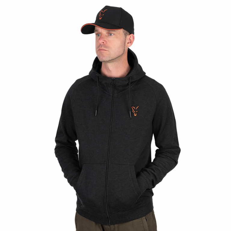 Fox New Collection LW Hoody Black & Orange - Kapucnis pulóver