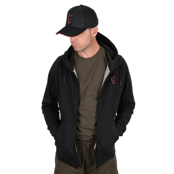 Fox New Collection LW Hoody Black & Orange - Kapucnis pulóver