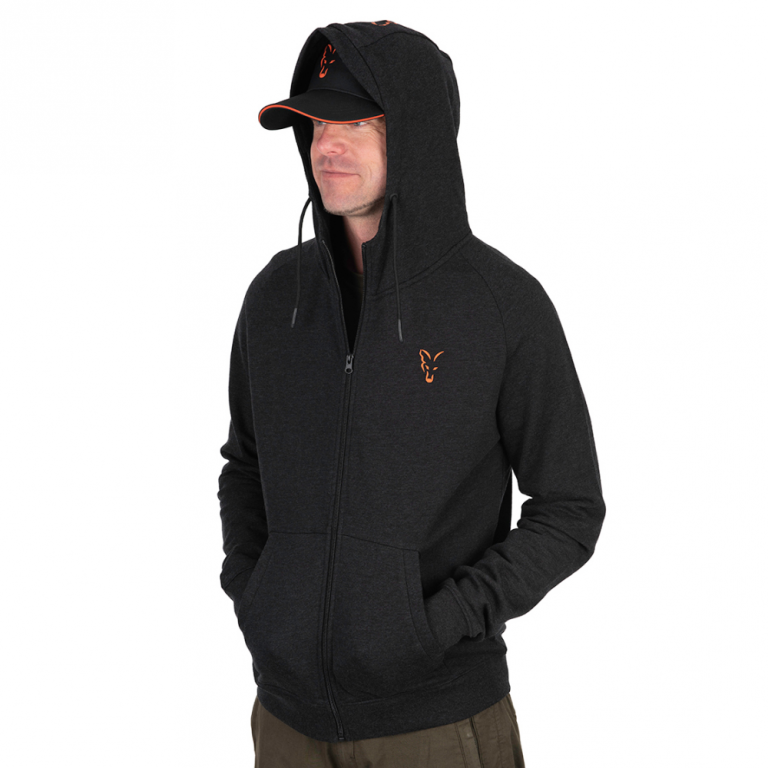 Fox New Collection LW Hoody Black & Orange - Kapucnis pulóver