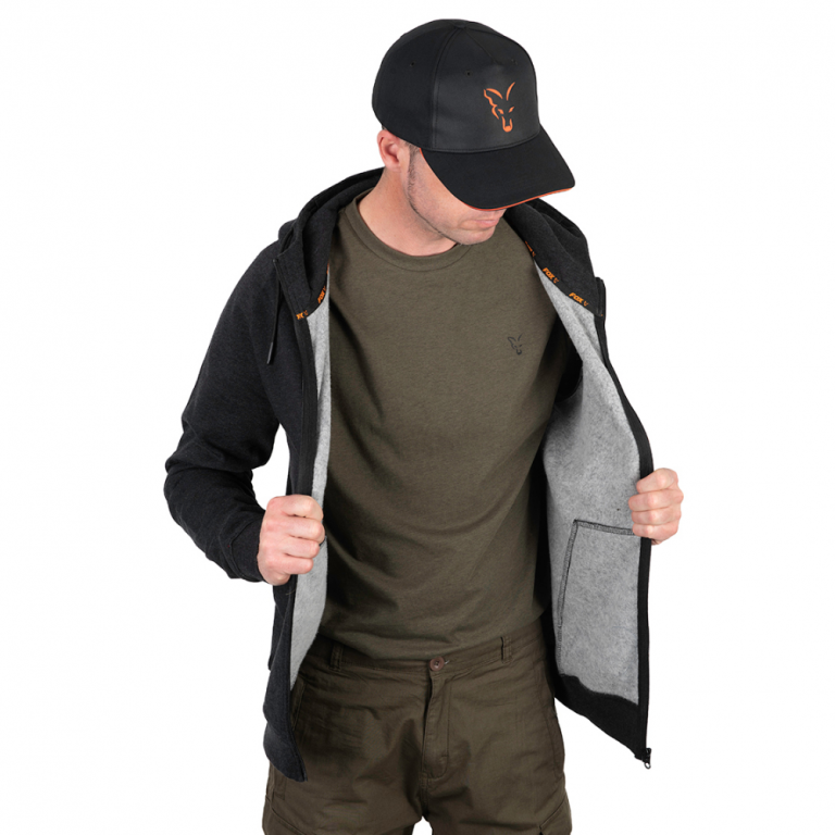 Fox New Collection LW Hoody Black & Orange - Kapucnis pulóver