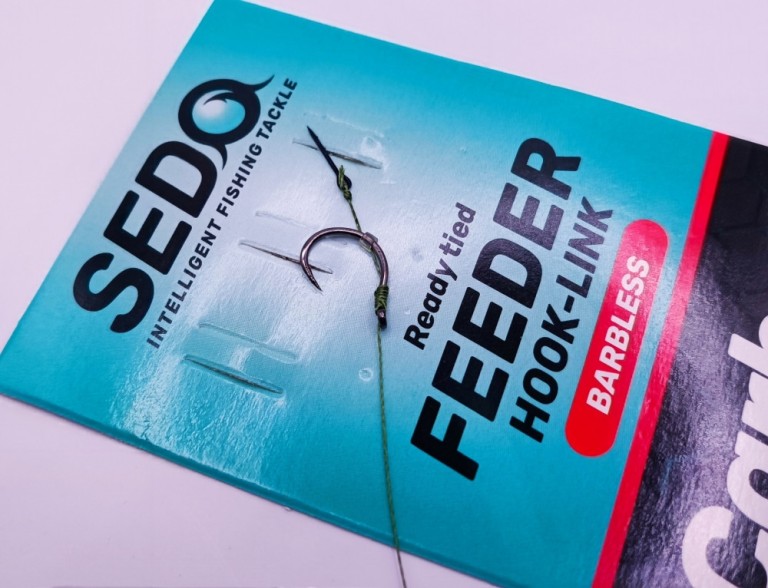 Sedo Carbon Carp Feeder Barbless - Szakáll nélküli előkötött feeder előke 