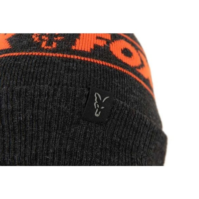 Fox New Collection Bobbles - Black & Orange bojtos téli sapka