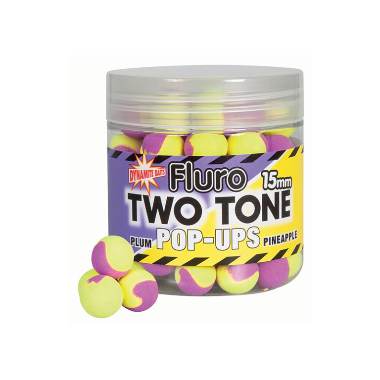 Dynamite Baits Fluoro 2 Tone Pop-Ups Plum - Pineapple 15 mm
