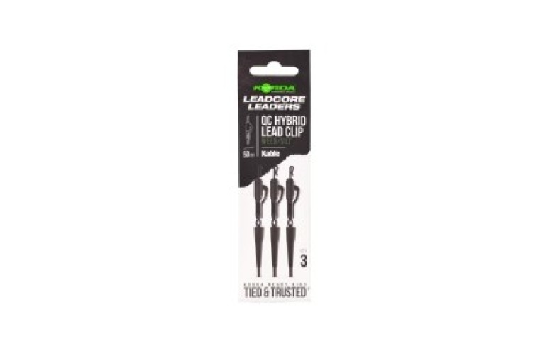 Korda Leadcore Leader QC hybrid lead clip QC Swivel Weed 50 cm - Leadcore szerelék
