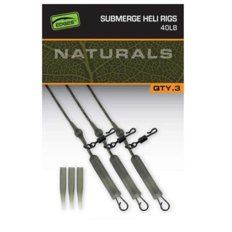 Fox Naturals Submerged Heli rigs 40 lb x 3 - Ólommentes helikopter szerelék