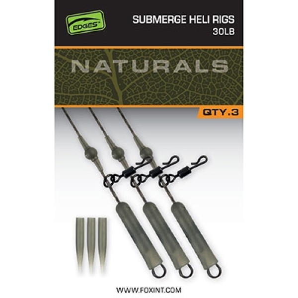 Fox Naturals Submerged Heli rigs 30 lb x 3 - Ólommentes helikopter szerelék