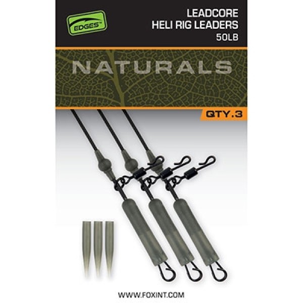 Fox Naturals Leadcore Heli Rig Leaders 50 lb - Ólombetétes helikopter szerelék