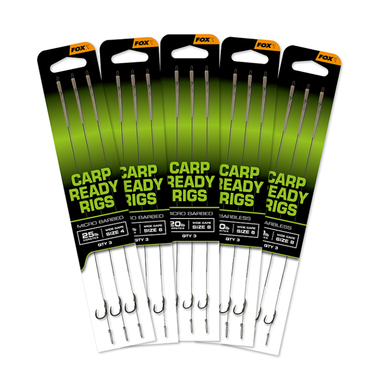 Fox Carp Ready Rigs x 3 Wide Gape - Előkötött horog