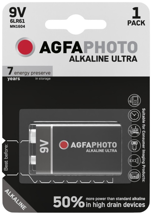 AgfaPhoto Ultra Alkáli 9V Elem B1