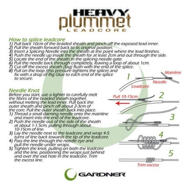 Gardner Heavy Plummet Leadcore Zöld 20 m