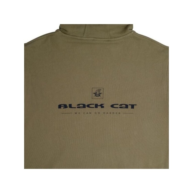 Black Cat Hoodie Khaki - Horgász pulóver