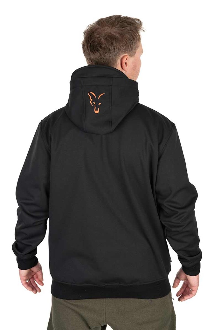 Fox Collection Soft Shell Jacket Black & Orange - Kapucnis dzseki