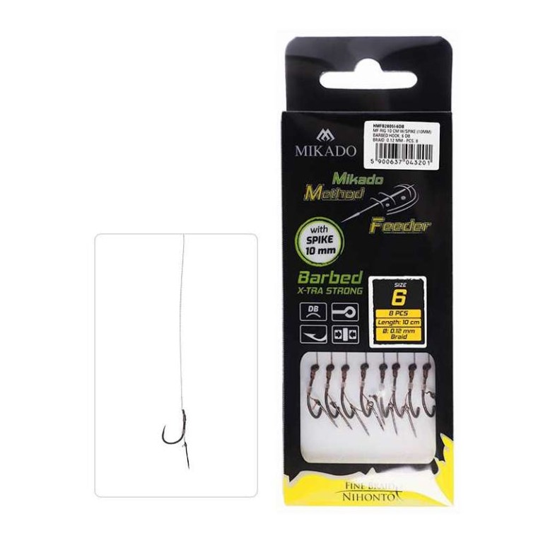Mikado Method Feeder Xtra Strong Csalitüskés Szakállnélküli Horogelőke