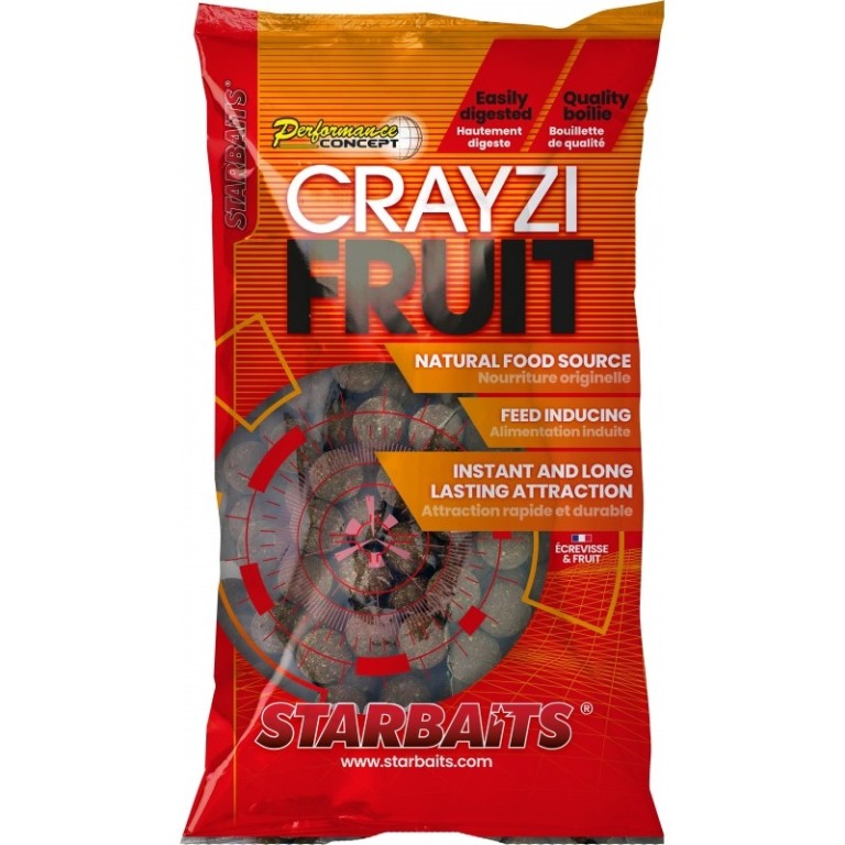 Starbaits Boilie Performance Concept Crayzi Fruit /rák és gyümölcs/ bojli 800 g