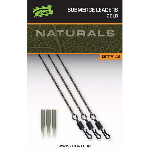 Fox Edges Naturals Submerge Leaders 30 lb - Ólommentes előke