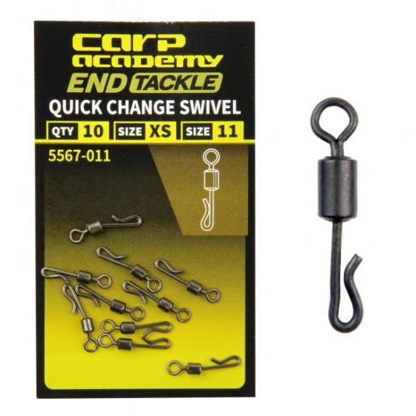 Carp Academy Quick Change Swivel MS Size 9 - Gyorskapocs Forgóval
