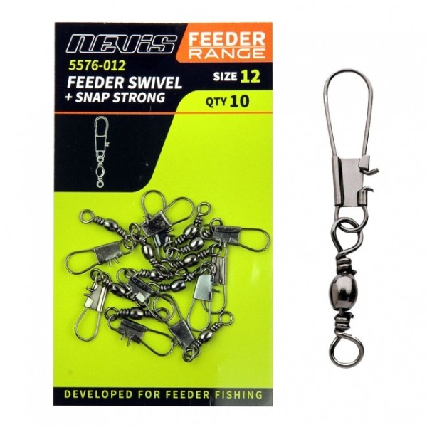 Nevis Feeder Swivel + Snap Strong Forgókapocs