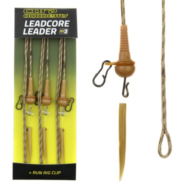Carp Academy Leadcore Leader - Komplett végszerelék ólombetétes zsinóron