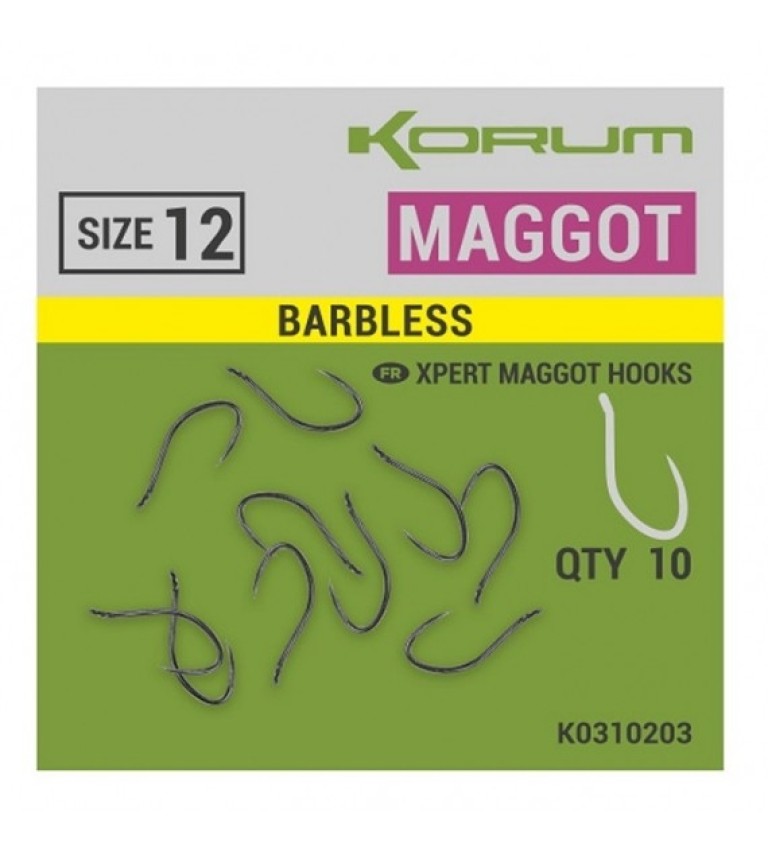 Korum Xpert Maggot Barbless Hooks  - Szakállnélküli horog