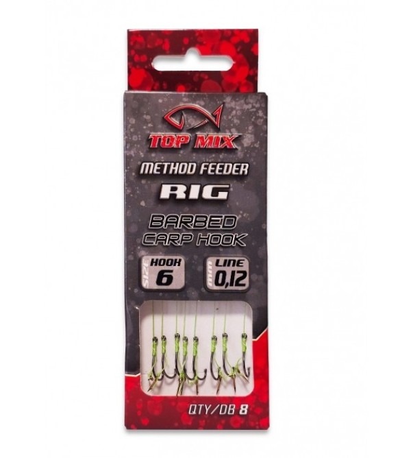 Top Mix Method Feeder Rig 6 - Előkötött horog csalitüskével