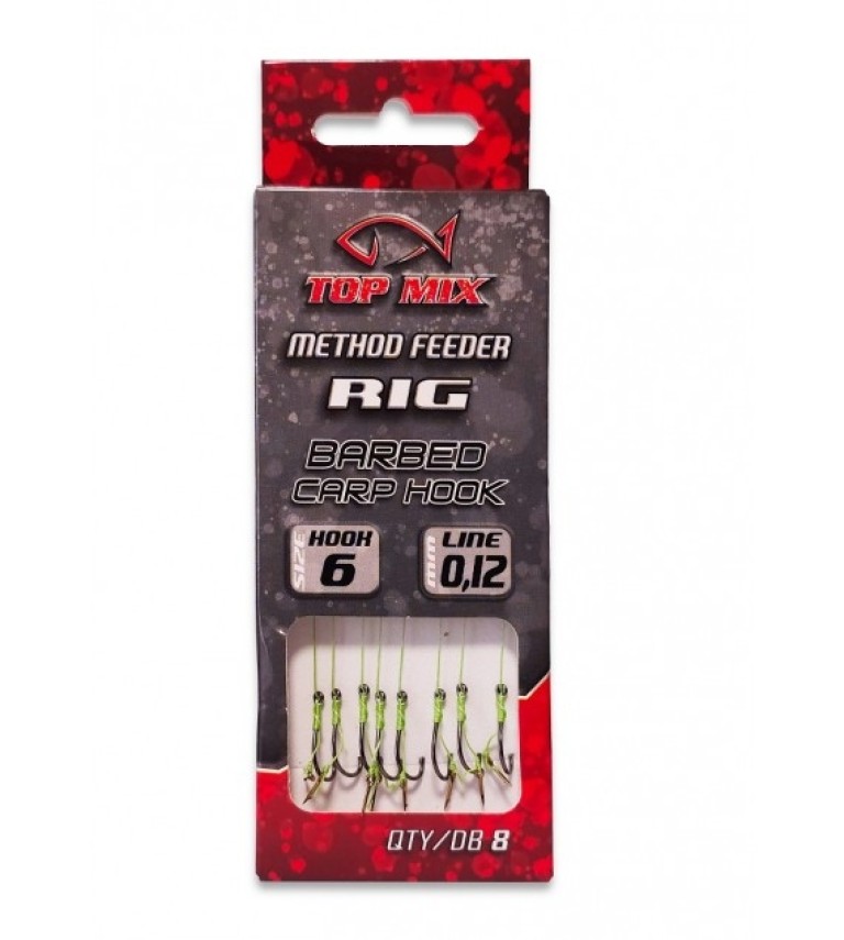 Top Mix Method Feeder Rig 6 - Előkötött horog csalitüskével