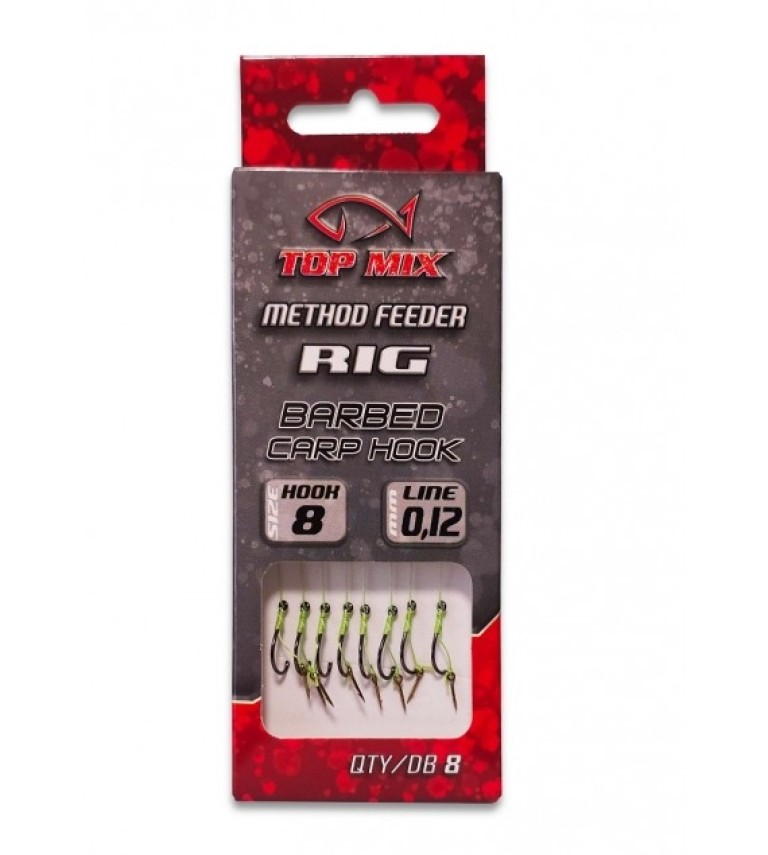 Top Mix Method Feeder Rig 8 - Előkötött horog csalitüskével