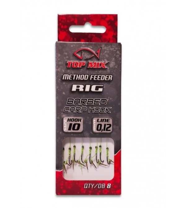 Top Mix Method Feeder Rig 10 - Előkötött horog csalitüskével