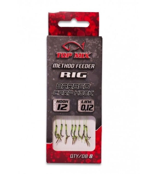 Top Mix Method Feeder Rig 12 - Előkötött horog csalitüskével