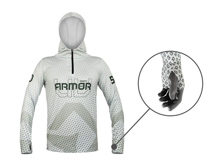 Delphin UV Armor 50+ Kapucnis Hosszúujjú Póló Olive