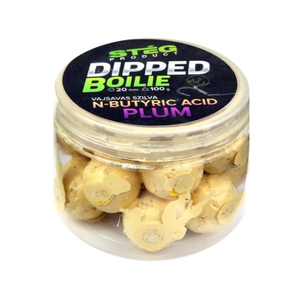 Stég Dipped Boilie N-Butyric Acic Plum 20 mm 100 g