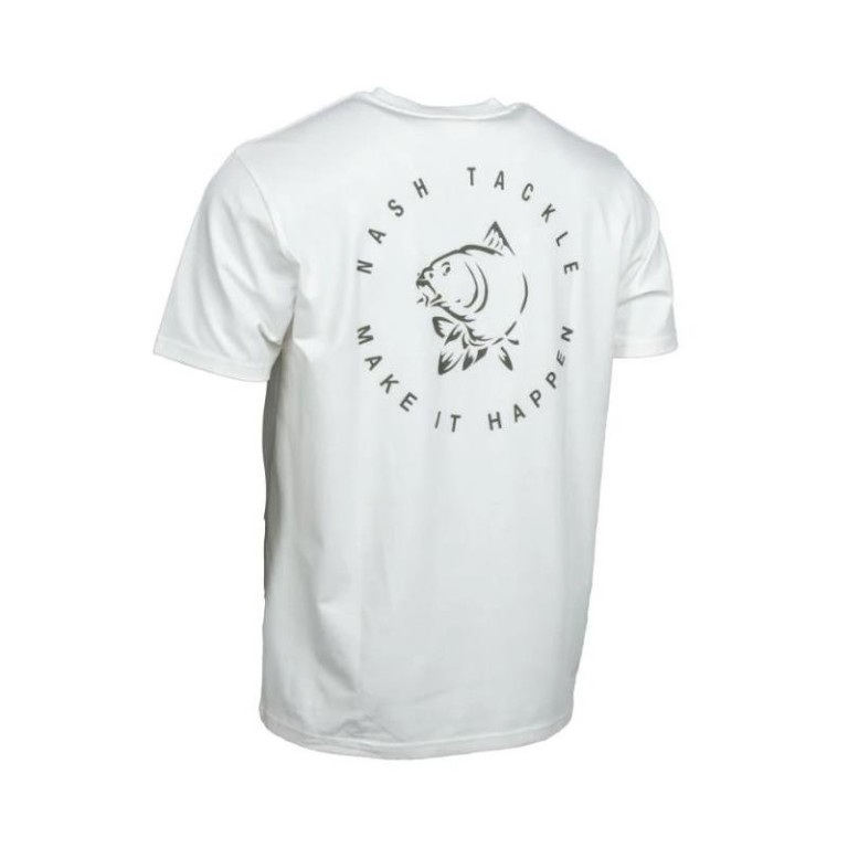 Nash Make It Happen Carp Logo T Shirt Ecru l - Póló