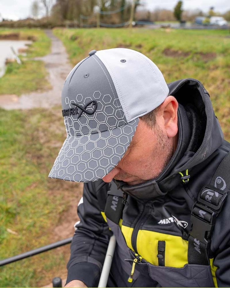 Matrix Hex Print Baseball Cap Grey - Baseball Sapka