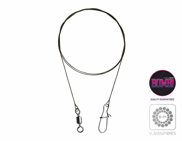 Delphin Volfrám huzal forgóval és kapoccsal 2 db/30 cm/9 kg