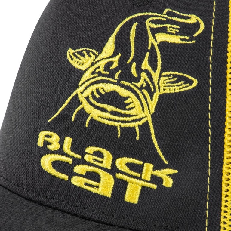 Black Cat Black And Yellow Trucker Cap - Baseball Sapka