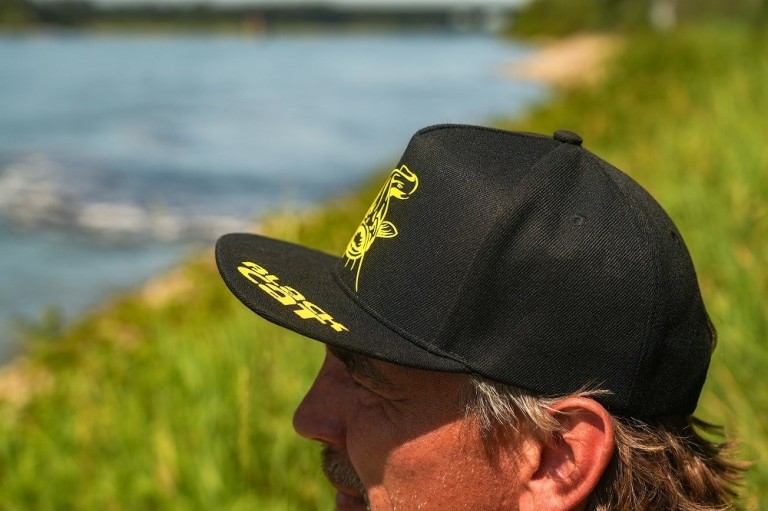 Black Cat Black Flat Peak Cap - Baseball Sapka