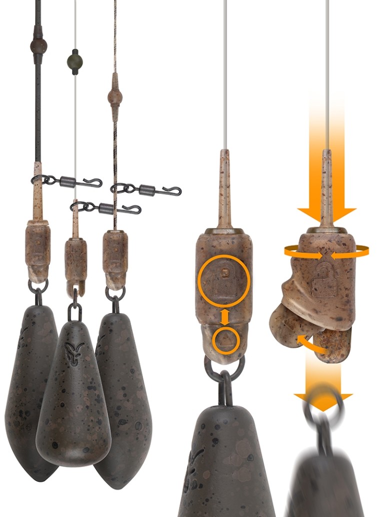 Fox Edges Naturals Heli-Clips - Helikopter szerelék készlet 3 db