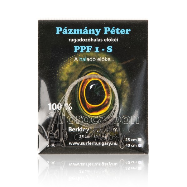 Pázmány Péter Fluorocarbon Előke 0,51 mm 40 cm Egg Snap Kapoccsal