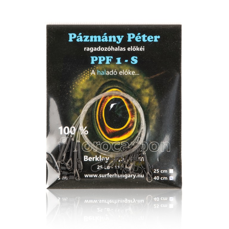 Pázmány Péter Fluorocarbon Előke 0,51 mm 40 cm Fast Lock Kapoccsal