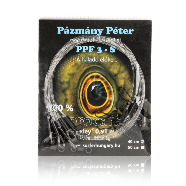 Pázmány Péter Fluorocarbon Előke 0,91 mm 40 cm Fast Lock Kapoccsal
