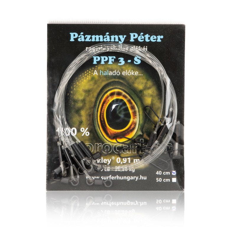 Pázmány Péter Fluorocarbon Előke 0,91 mm 40 cm Egg Snap Kapoccsal