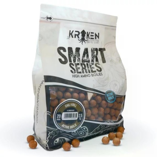 The Kraken Baits Smart Series Chilli Krill Active Bojli 24 mm 2,5 kg