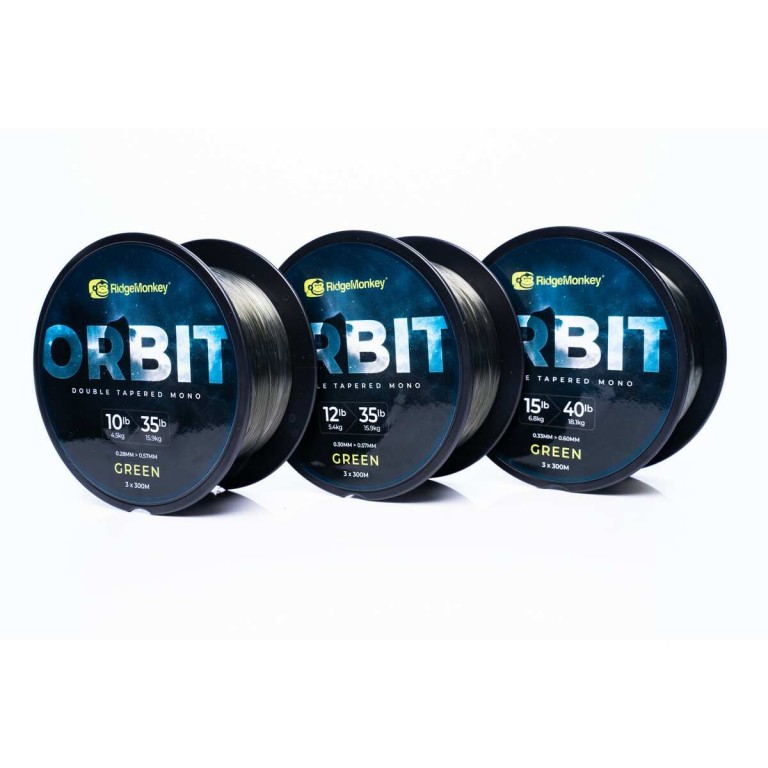 RidgeMonkey Orbit Double Tapered 12-35 lb Green monofil zsinór 3x300 m